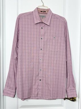 Ted Baker London Plaid Button Up Shirt Pink Blue Size 5 (XL)